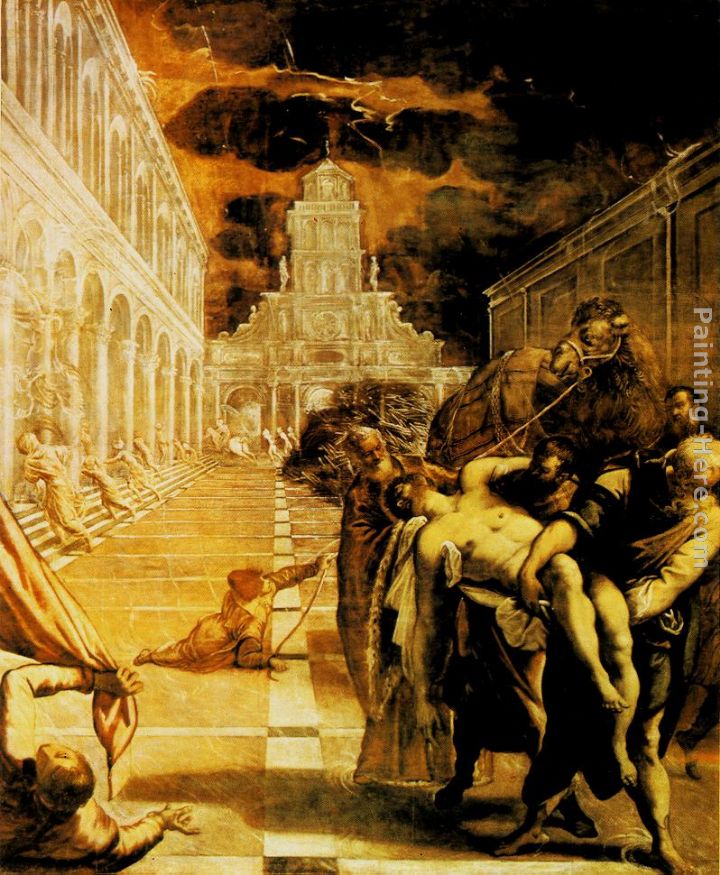 The Stealing of the dead body of St Mark painting - Jacopo Robusti Tintoretto The Stealing of the dead body of St Mark art painting